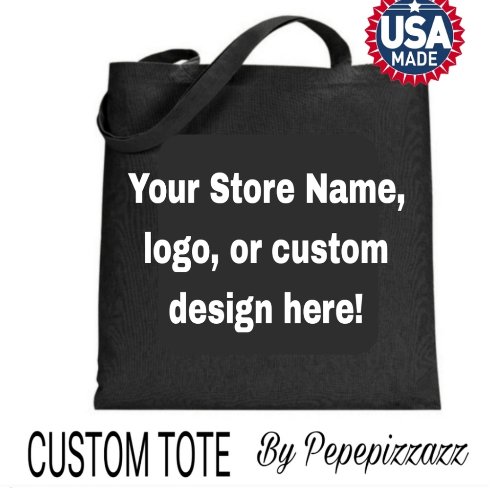 ANY DESIGN CAN ALSO BE MADE ON A CANVAS TOTE! JUST ASK!! Black or natura…